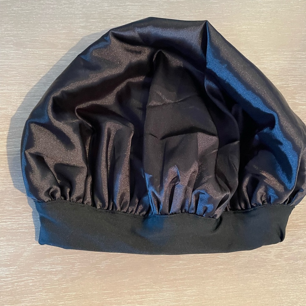 Black Satin Hair Bonnet